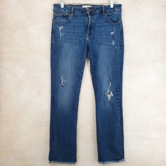 DL1961 Women Waist 31 MARA Straight Ankle Strive blue jeans light distressing - Picture 1 of 11